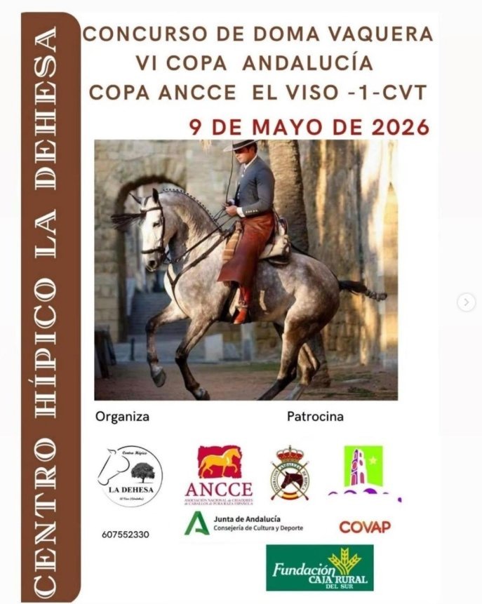 El Viso. Concurso de Doma Vaquera VI Copa Andalucía Copa ANCCE – 1-CVT
