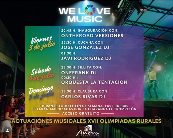 Añora. ACTUACIONES MUSICALES XVII OLIMPIADAS RURALES