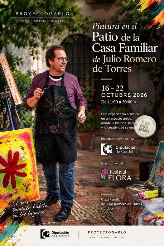 Córdoba. Pintura en el Patio de la Casa Familiar de Julio Romero de Torres