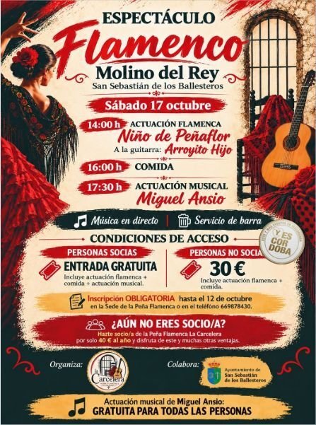 San Sebastián de los Ballesteros. ESPECTÁCULO Flamenco Molino del Rey